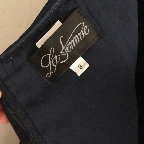 La Femme ruched satin trumpet gown - Picture 8 of 13